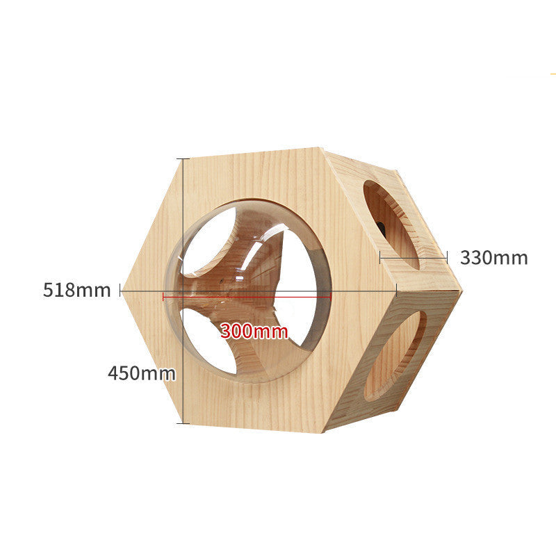 Wall-Mounted Cat Climbing Frame — Solid Wood
