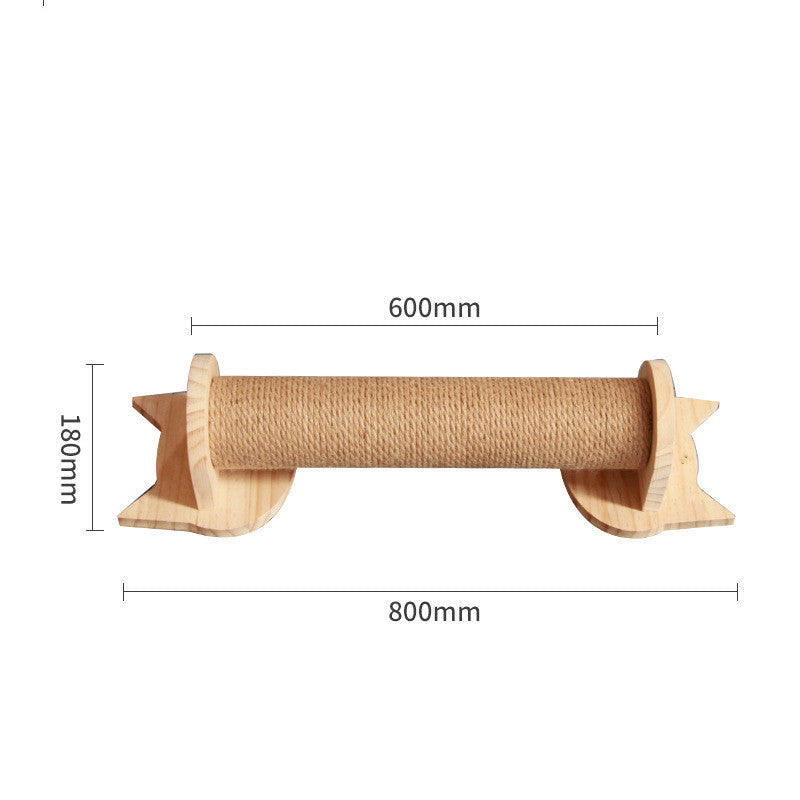 Wall-Mounted Cat Climbing Frame — Solid Wood