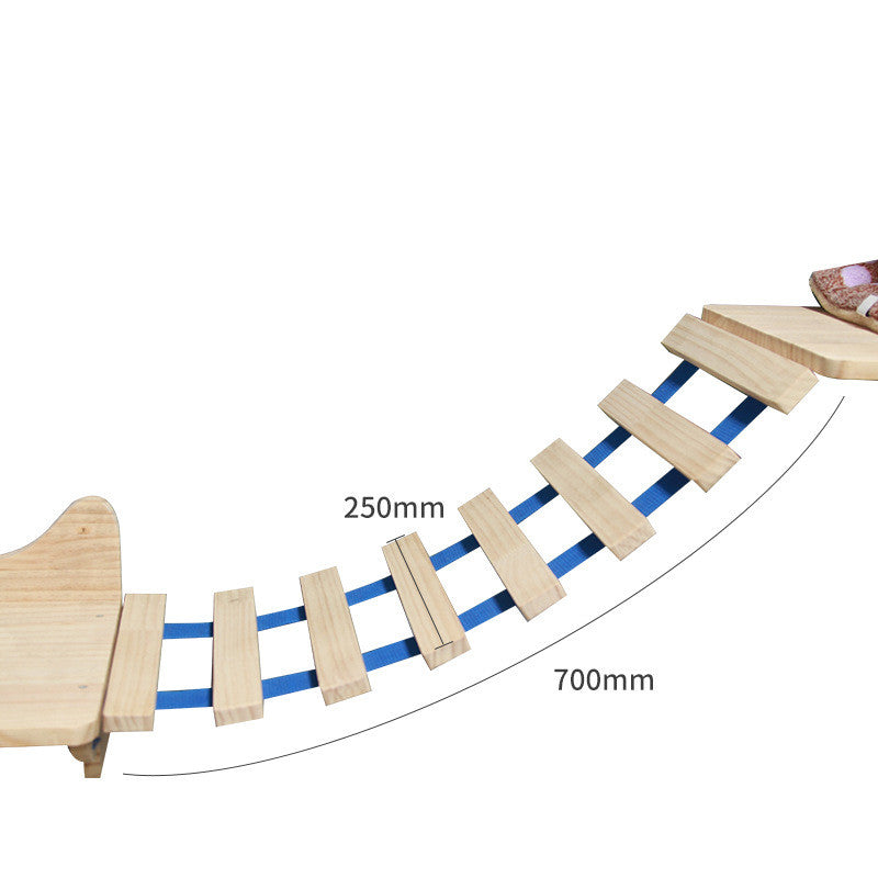 Wall-Mounted Cat Climbing Frame — Solid Wood